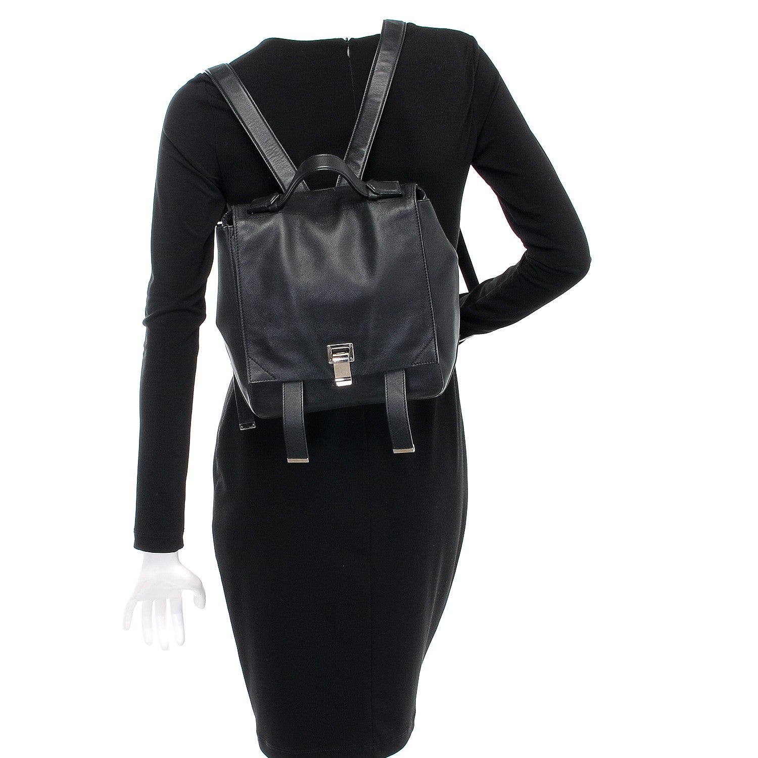 Proenza Schouler Calfskin PS Courier Backpack Black 2 of 8