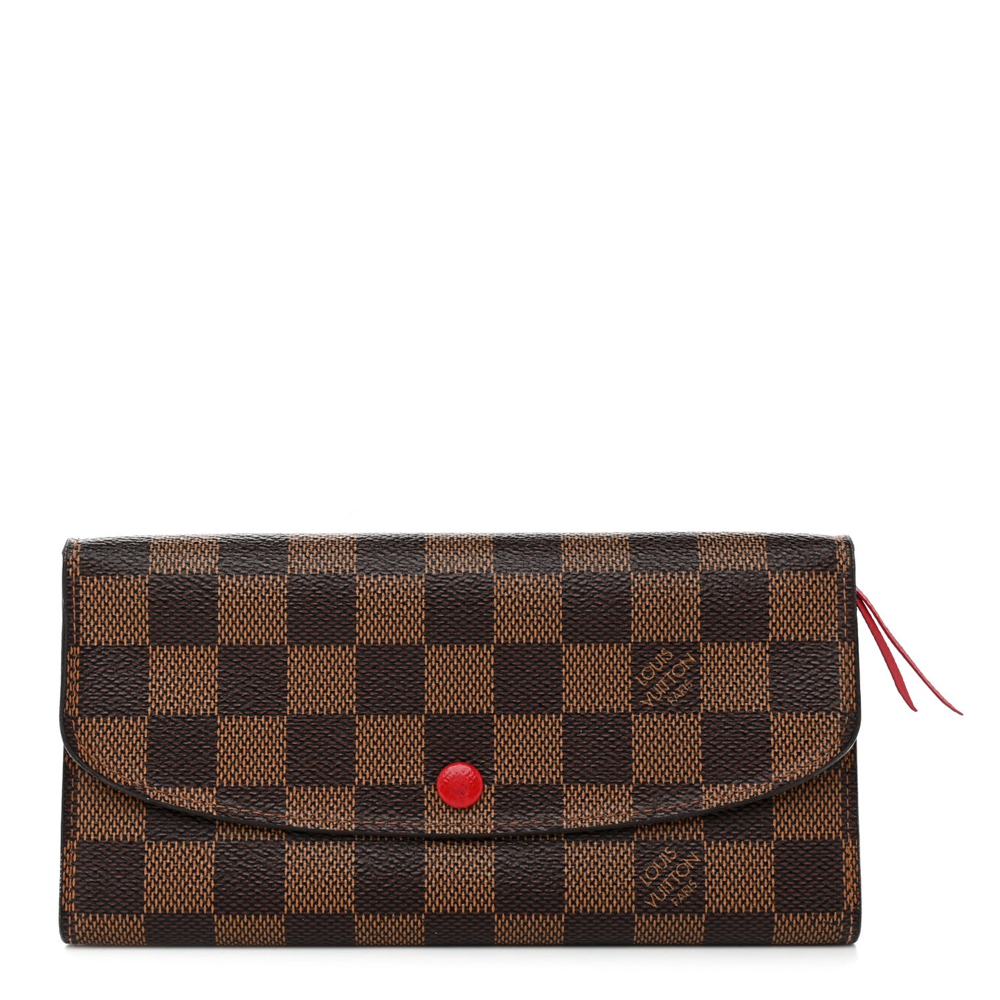 Damier Ebene Emilie Wallet Red