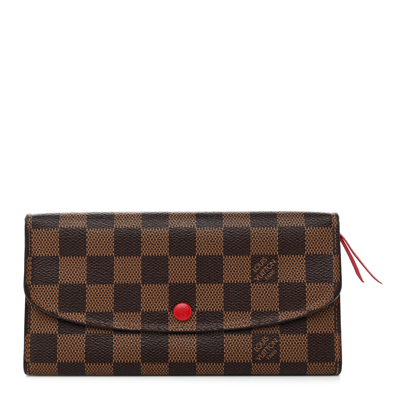 Louis Vuitton Damier Ebene Emilie Wallet Red 1 of 7