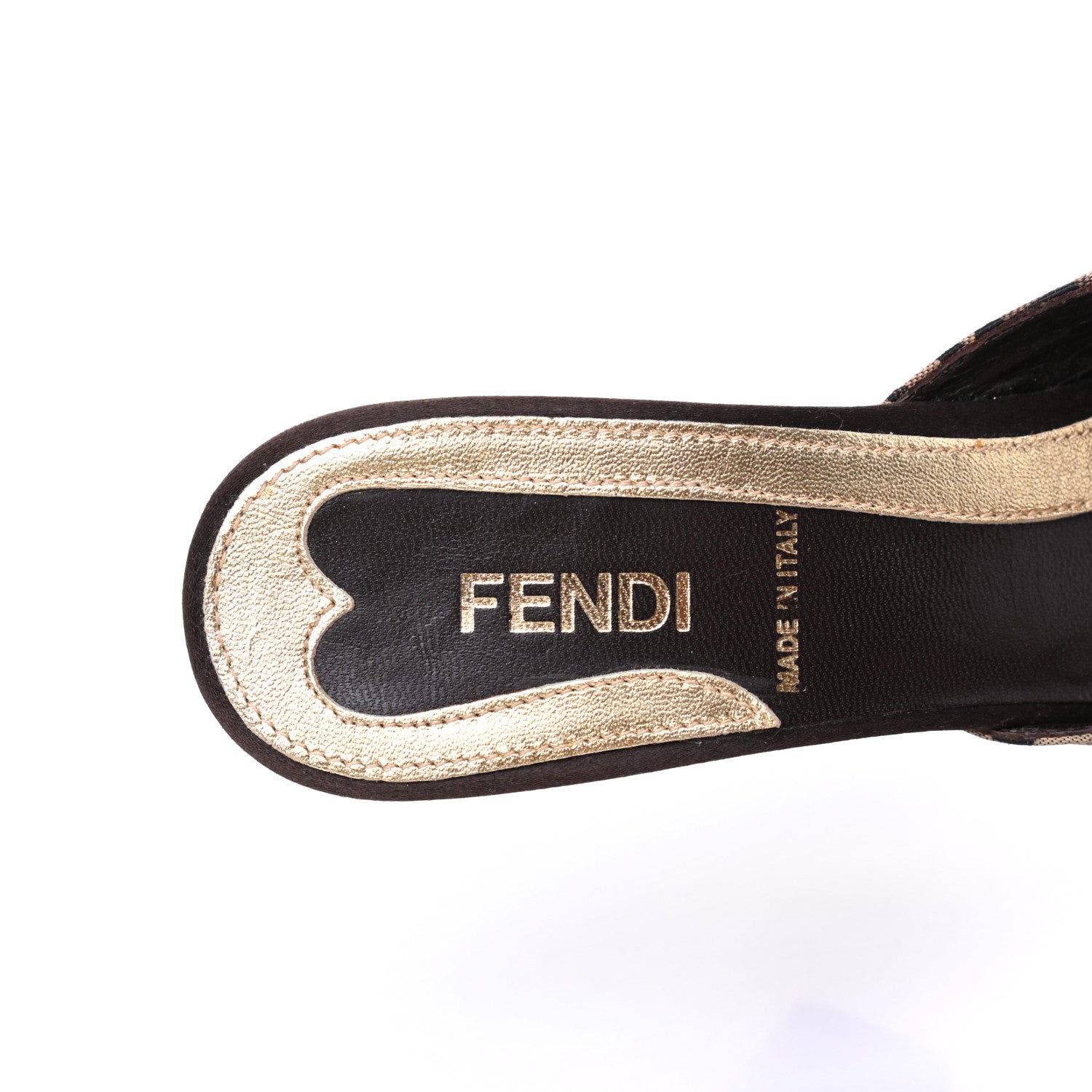 Fendi Fabric FF Wedge Mules 36 Black Brown 8 of 14