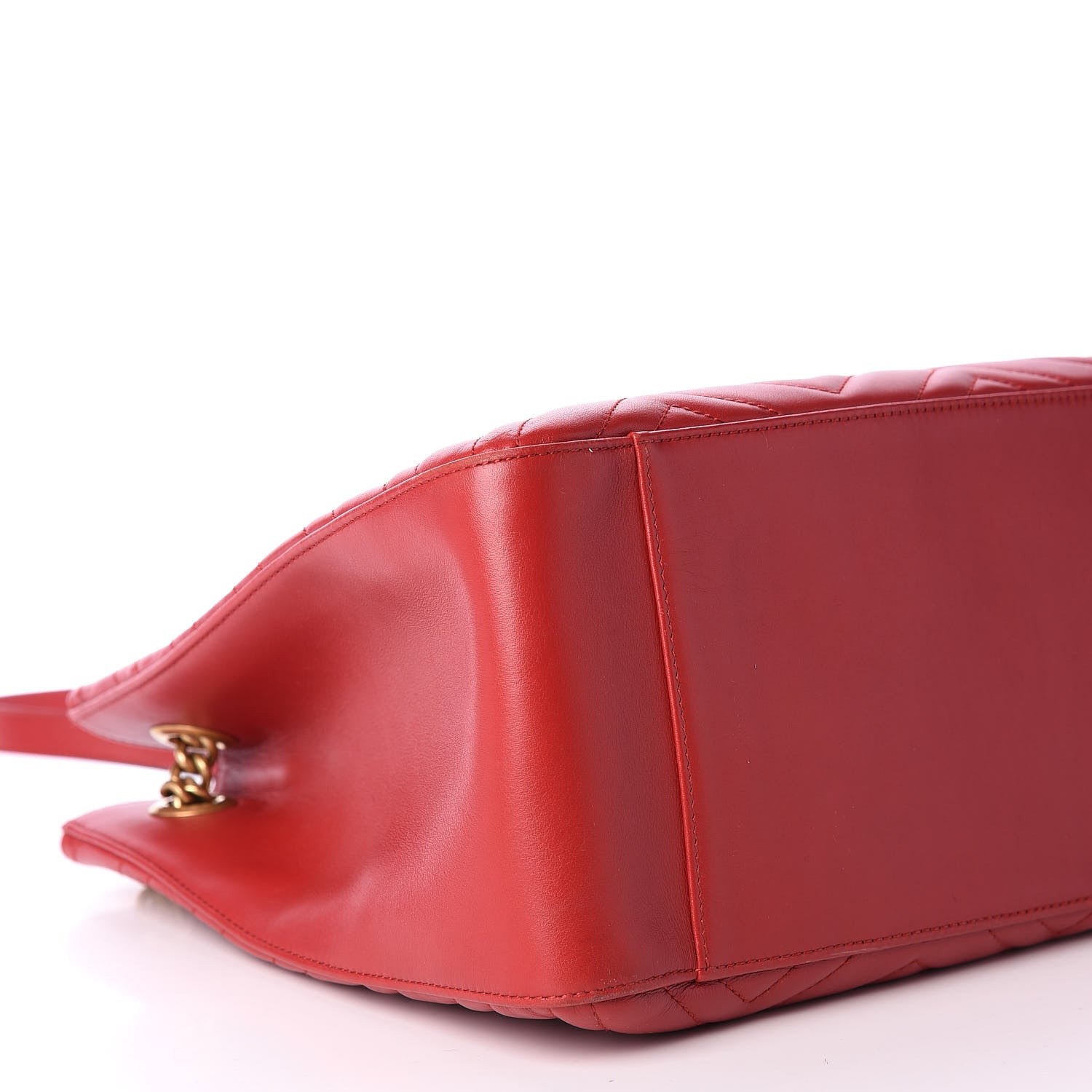 Gucci Calfskin Matelasse Medium GG Marmont Shoulder Tote Bag Hibiscus Red 10 of 14