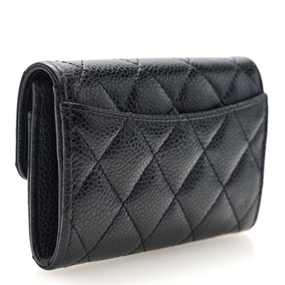 Chanel Caviar Quilted Flap Card Holder Wallet Black 3 of 8