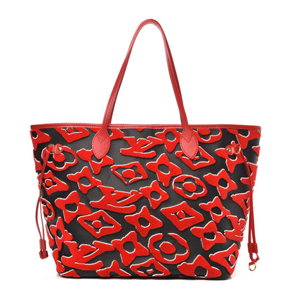 Louis Vuitton X UF Tufted Monogram Neverfull MM Black Red 1 of 11
