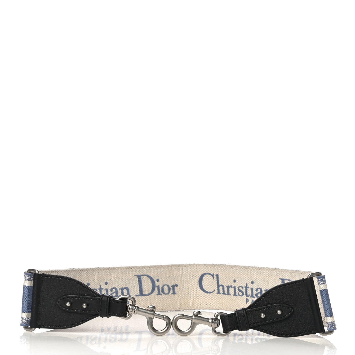 Christian Dior Canvas Embroidered Shoulder Strap Light Blue 4 of 9