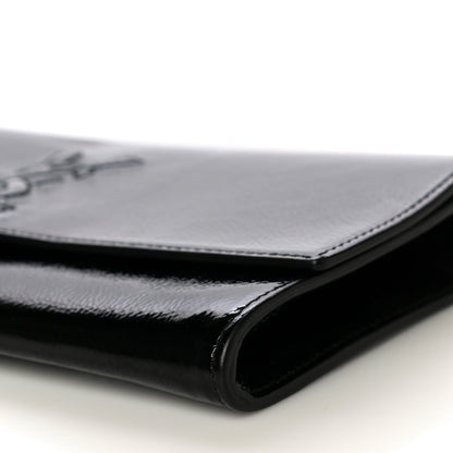 Saint Laurent Textured Patent Monogram Small Belle De Jour Clutch Black 9 of 12