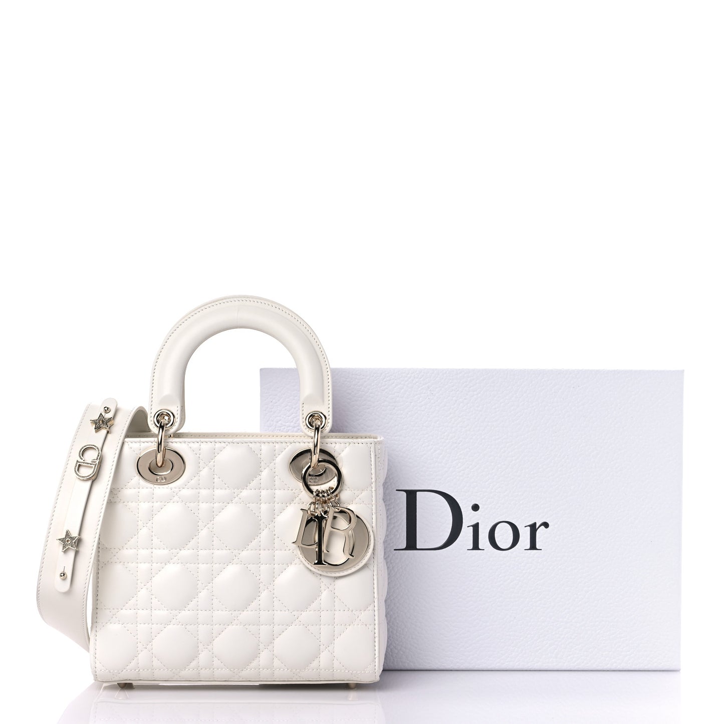 Lambskin Cannage Small Lady Dior White