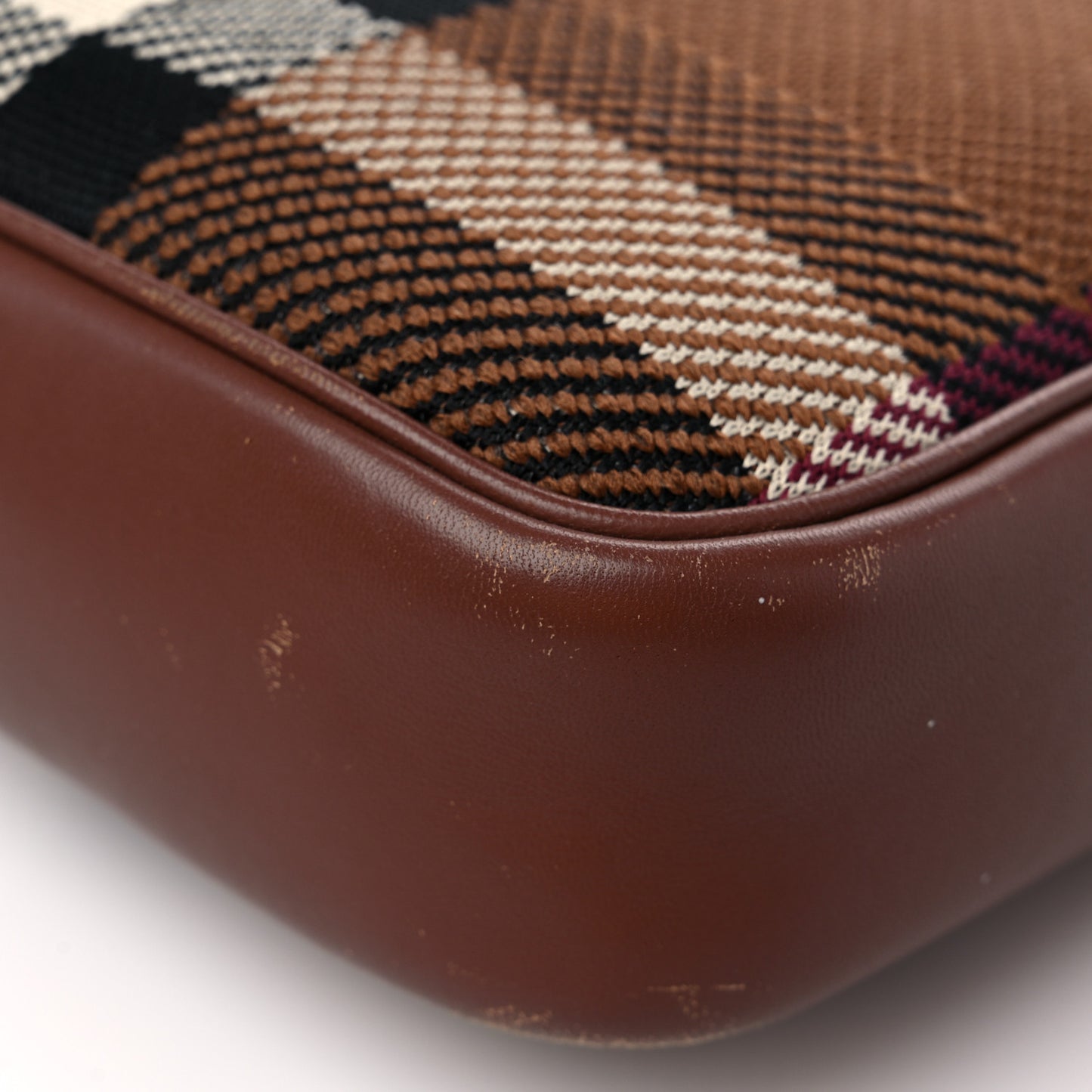 Calfskin Check Small Lola Camera Bag Dark Birch Brown
