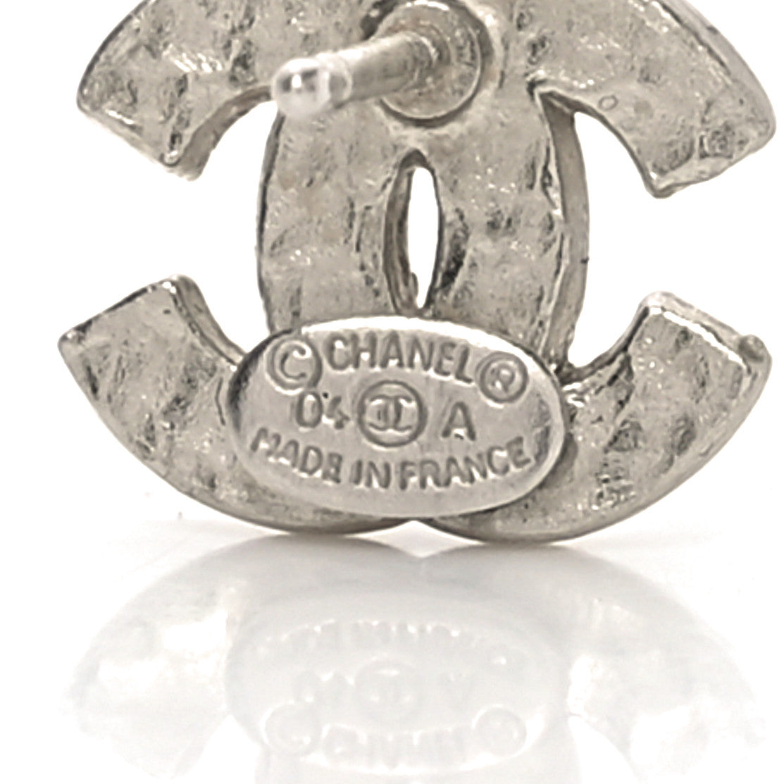 Chanel Crystal Mini Timeless CC Earrings Silver 4 of 4
