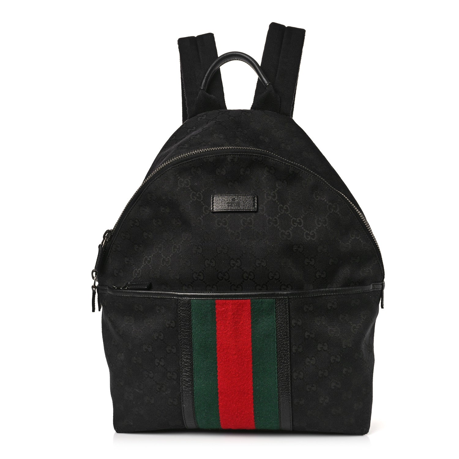 Gucci GG Monogram Web Medium Classic Backpack Black 1 of 10