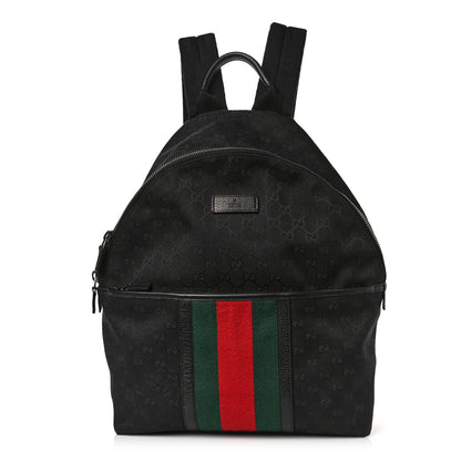 Gucci GG Monogram Web Medium Classic Backpack Black 1 of 10