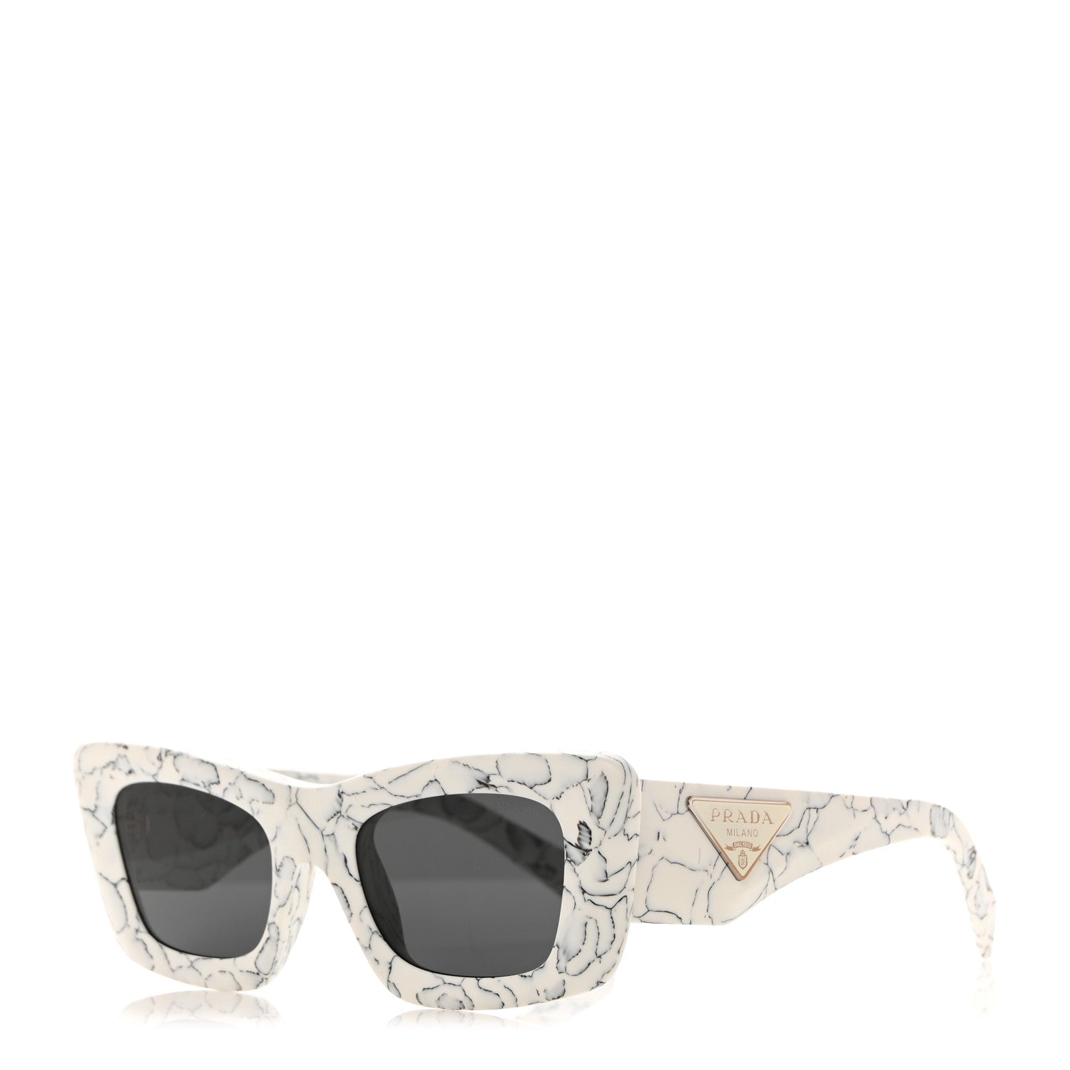 Prada Acetate Symbole Sunglasses SPR 13Z White Marble 1 of 7