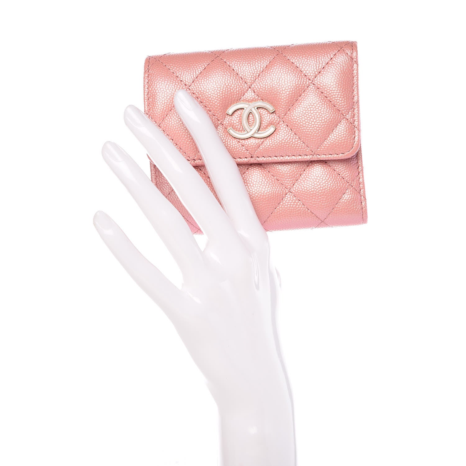 Chanel Iridescent Caviar Quilted Small Flap Wallet Rose Pink 2 of 9