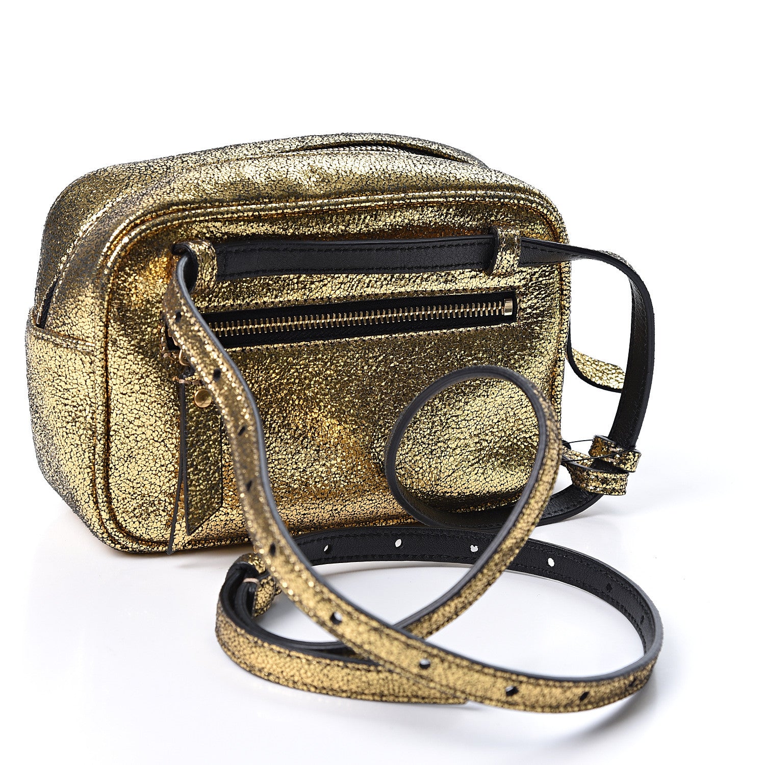 Saint Laurent Crinkled Metallic Calfskin Matelasse Monogram Lou Belt Bag Gold 2 of 9