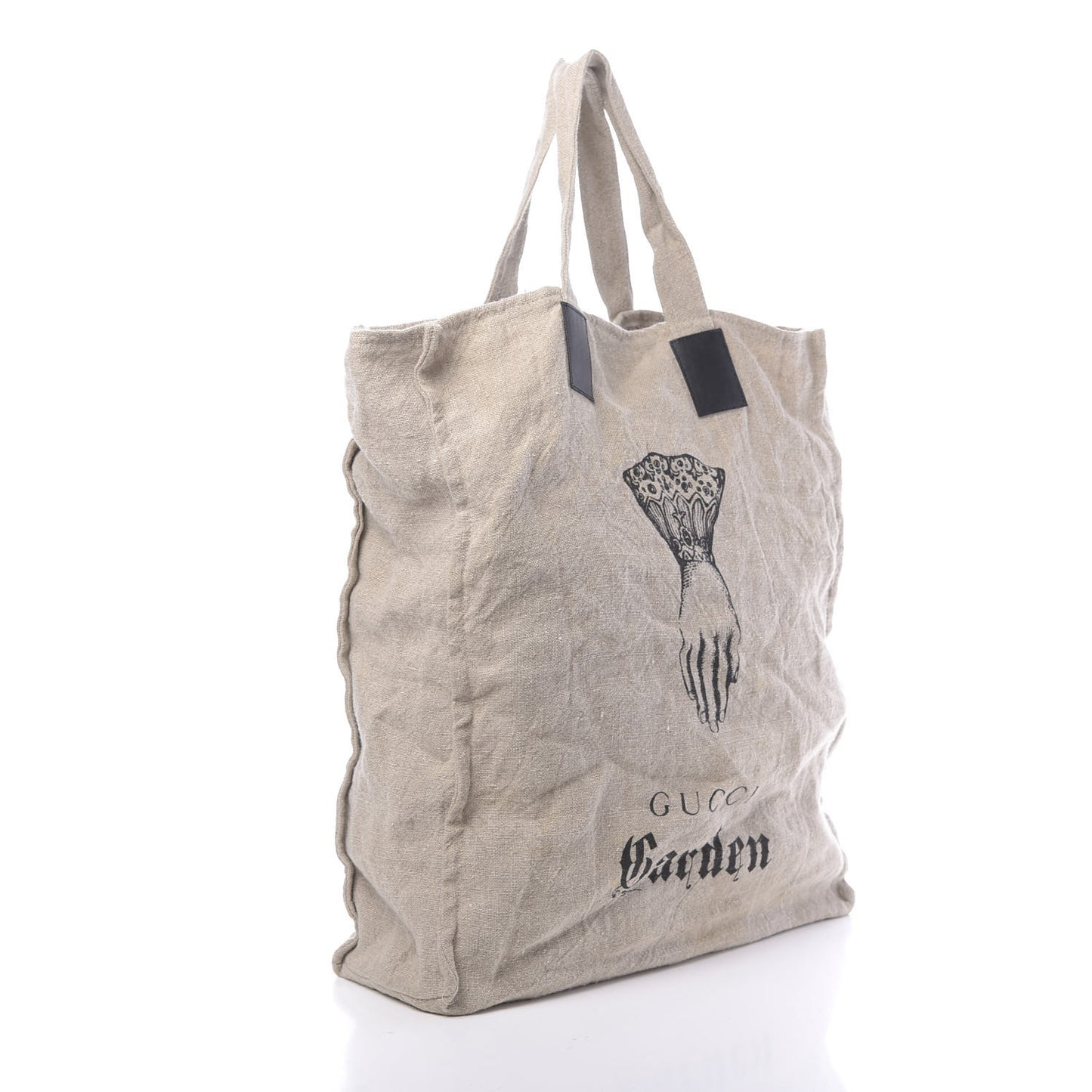 X JAYDE FISH Linen Hand Print Garden Tote Beige