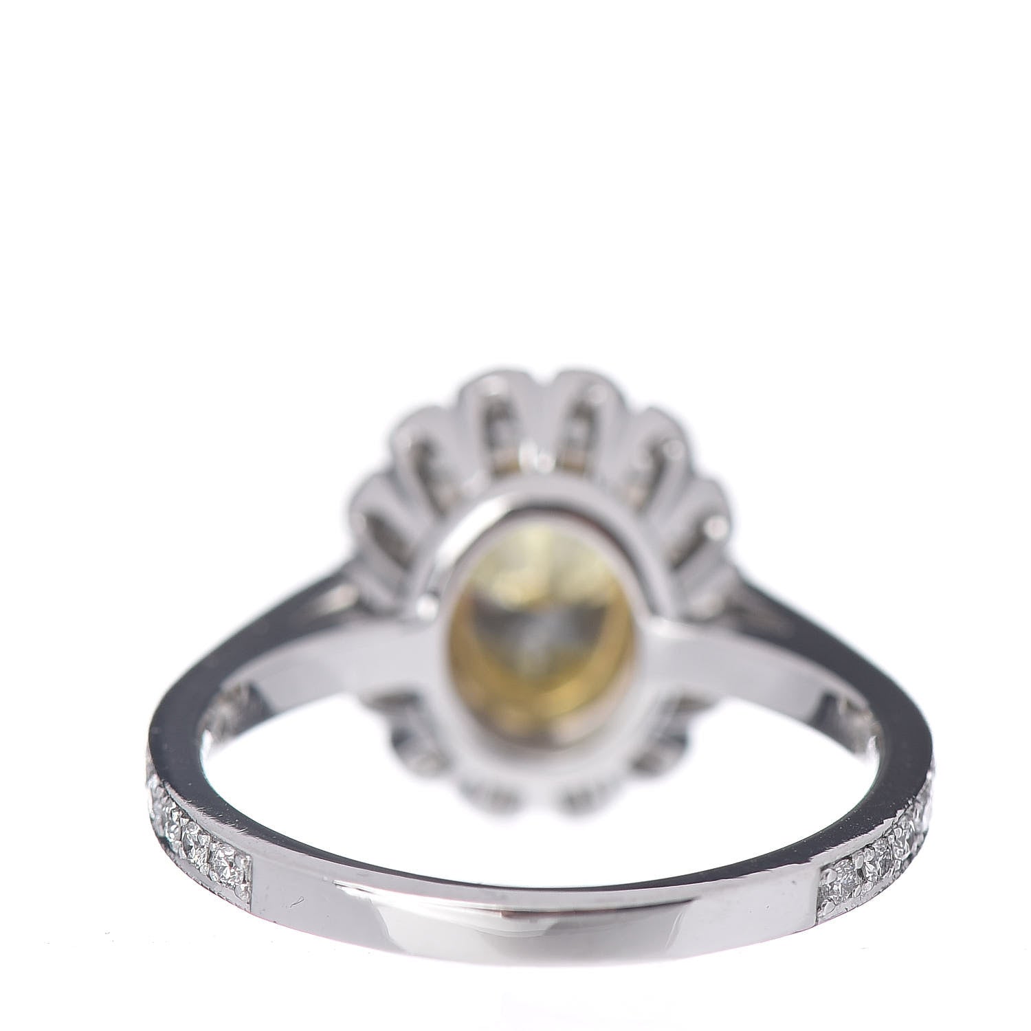 Tiffany Platinum 18K Yellow Gold Fancy Yellow Diamond Enchant Oval Engagement Ring 45 3.25 4 of 6