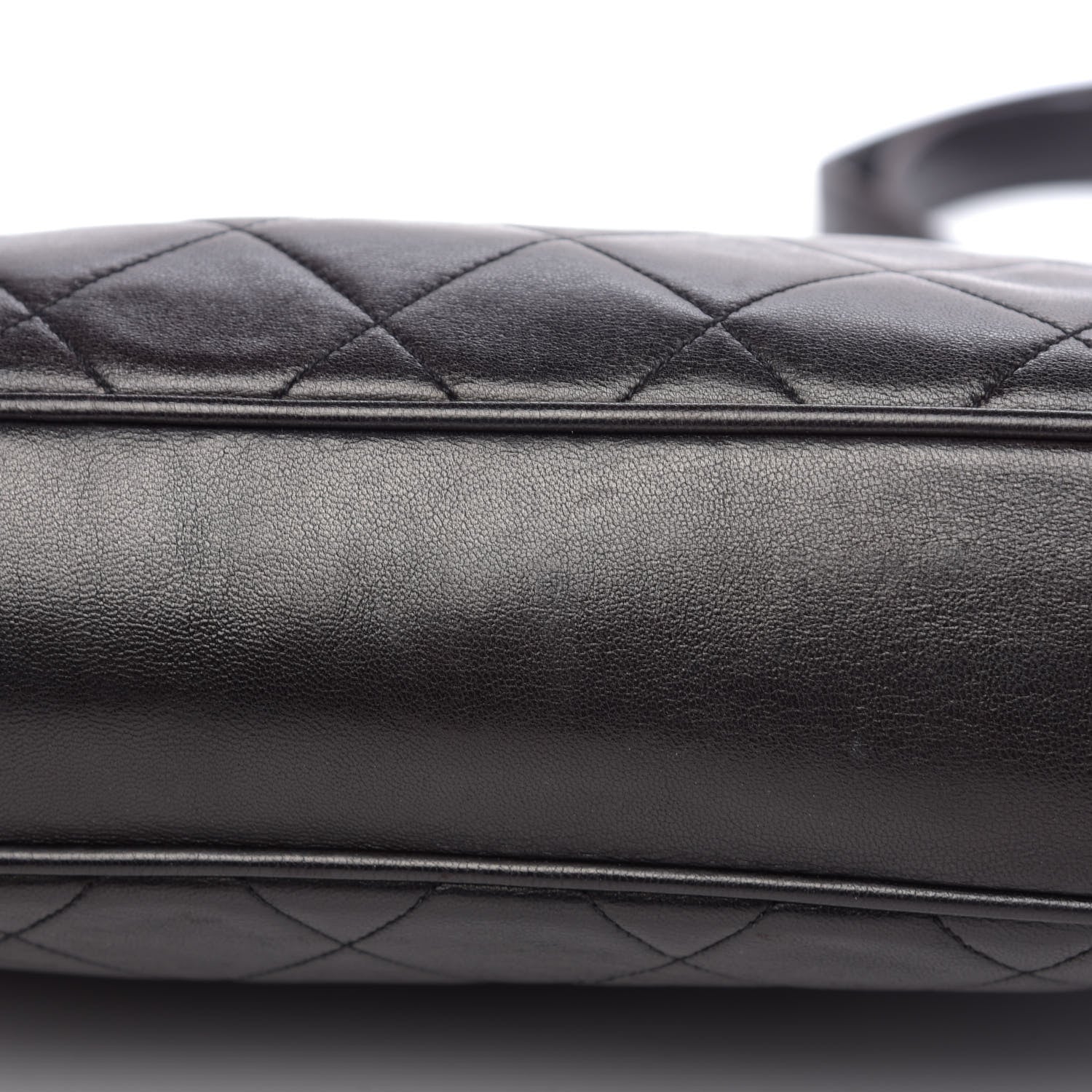 Chanel Lambskin Quilted Shopping Tote Black 10 of 14