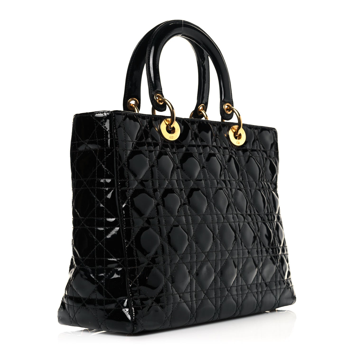 Christian Dior Patent Cannage Large Lady Dior Black 3 of 12