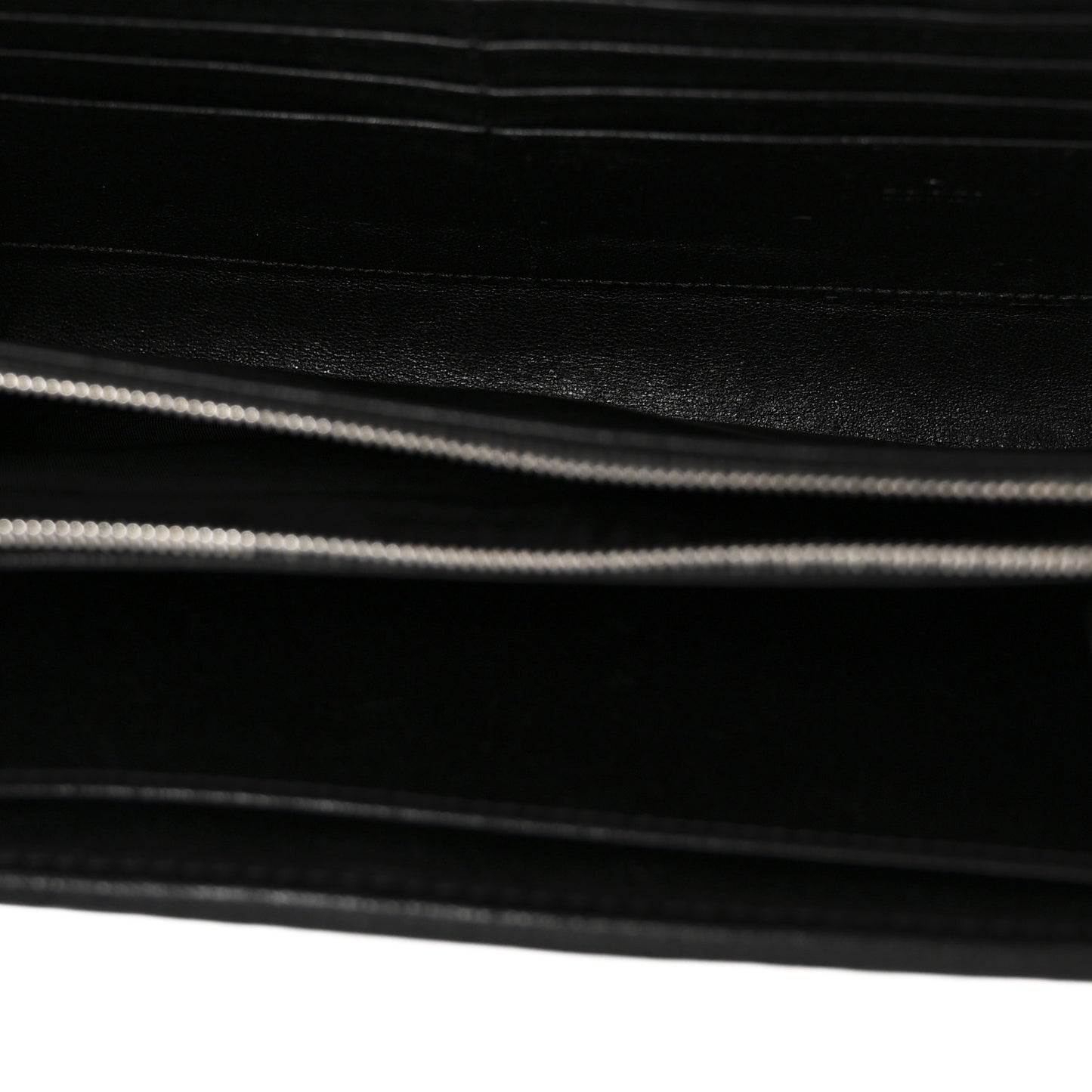 Sakai Be Green Calfskin Diagonal Stitched Blondie Wallet on Chain Black