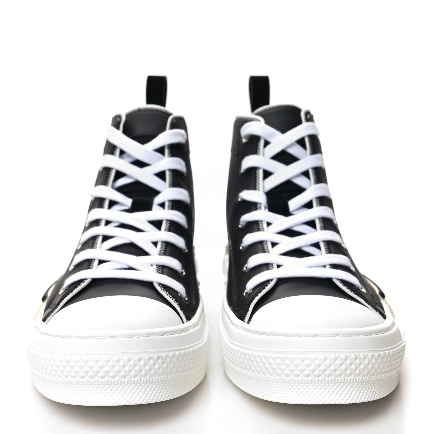 Christian Dior Oblique Kumo Mens B23 High Top Sneakers 40.5 Black Beige 2 of 8