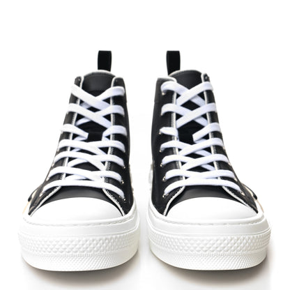 Christian Dior Oblique Kumo Mens B23 High Top Sneakers 40.5 Black Beige 2 of 8