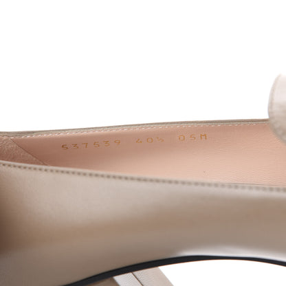 Gucci Malaga Kid Sylvie Web Chain Mid Heel Loafers 40.5 Mud 9 of 10