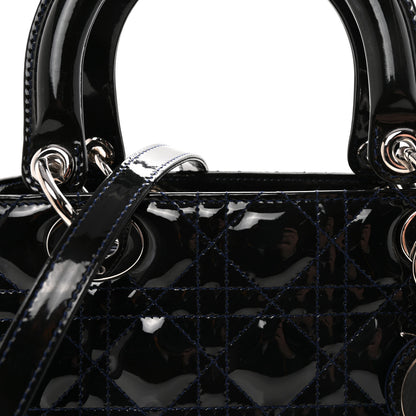 Christian Dior Patent Cannage Medium Lady Dior Navy Blue 7 of 9