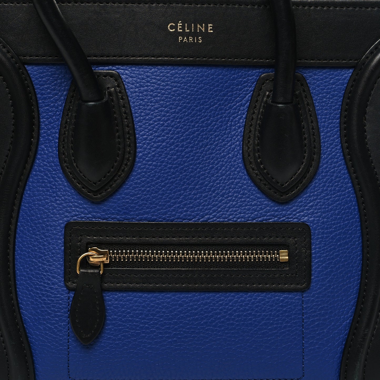 Smooth Drummed Calfskin Nano Tri-Color Luggage Indigo