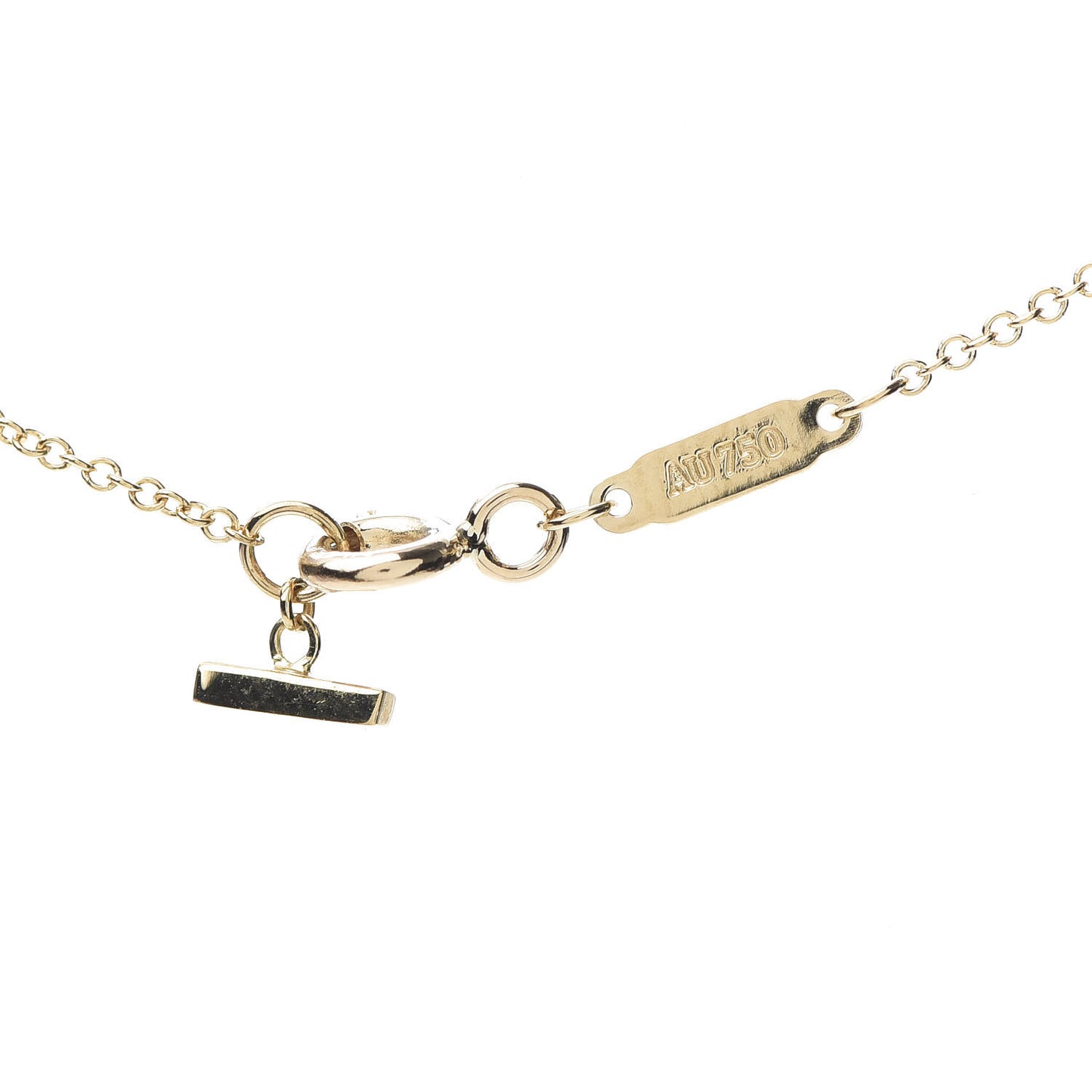 18K Yellow Gold Small T Smile Pendant Necklace