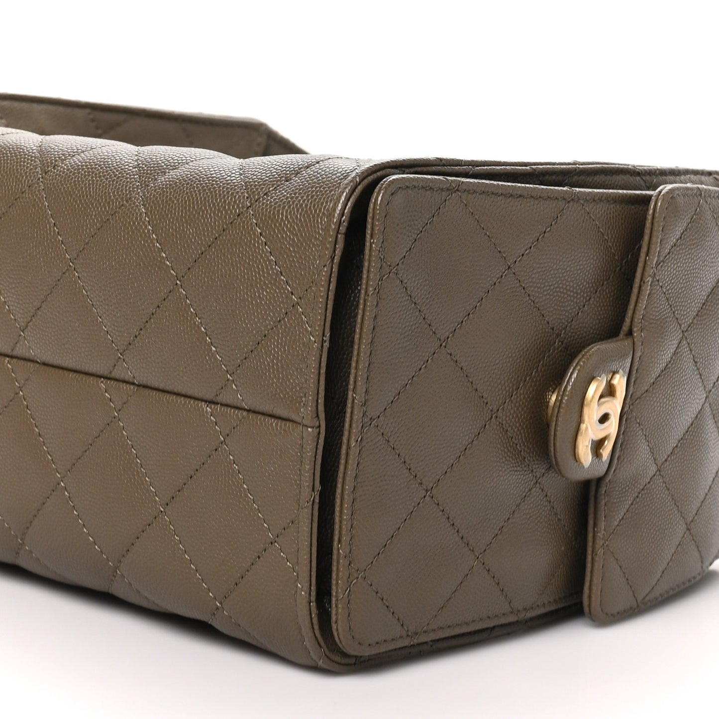 Caviar Quilted Small Chanel 25 Handbag Dark Khaki