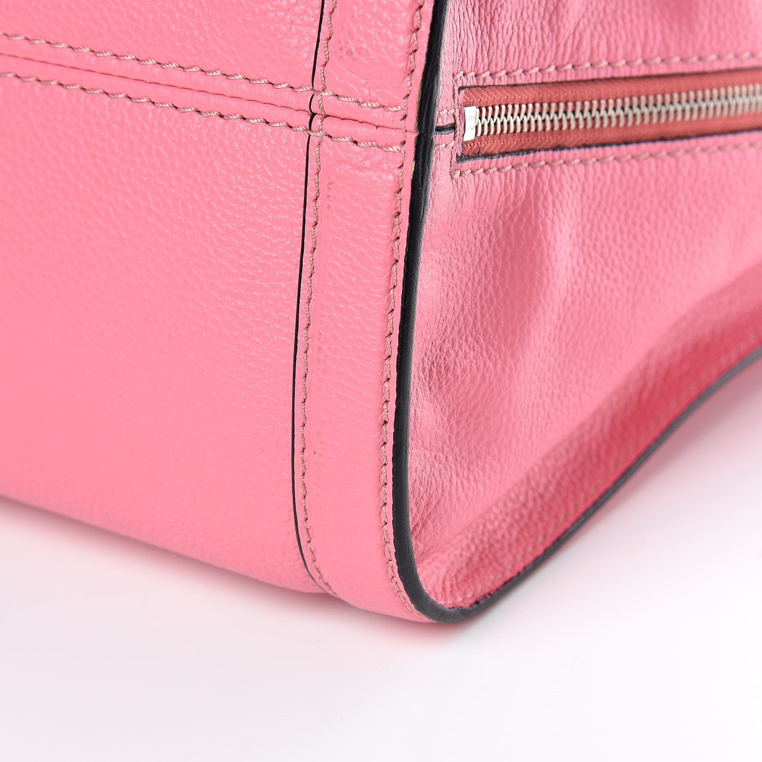 Alexander McQueen Pebbled Calfskin Large Skull Padlock Zip Around Tote Pink 12 of 12