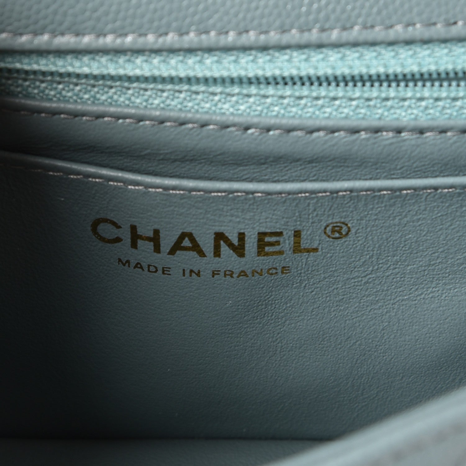 Chanel Iridescent Caviar Quilted Mini Rectangular Flap Light Blue 6 of 8