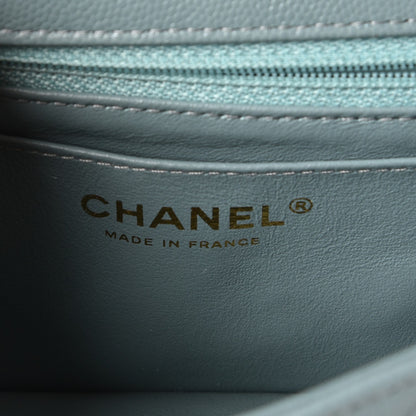 Chanel Iridescent Caviar Quilted Mini Rectangular Flap Light Blue 6 of 8
