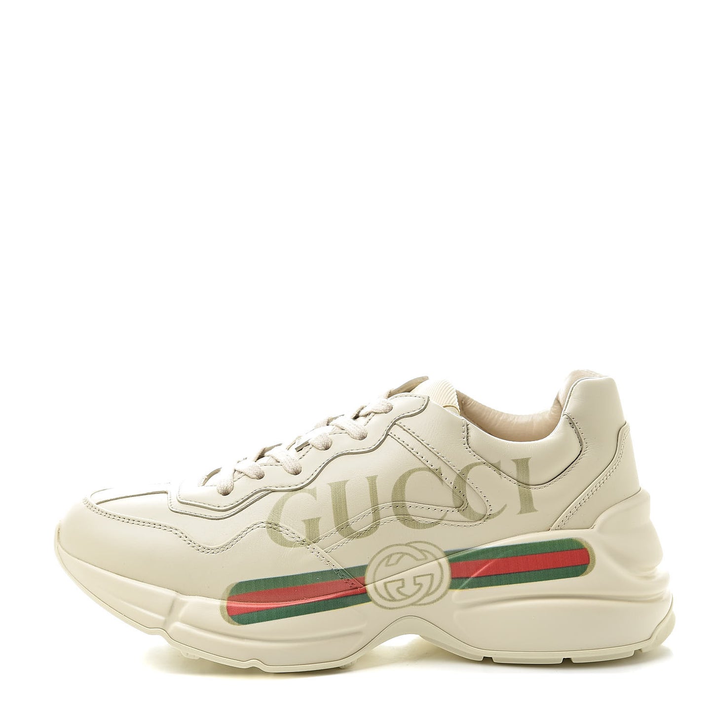 Calfskin Logo Womens Rhyton Sneakers 37.5 Ivory