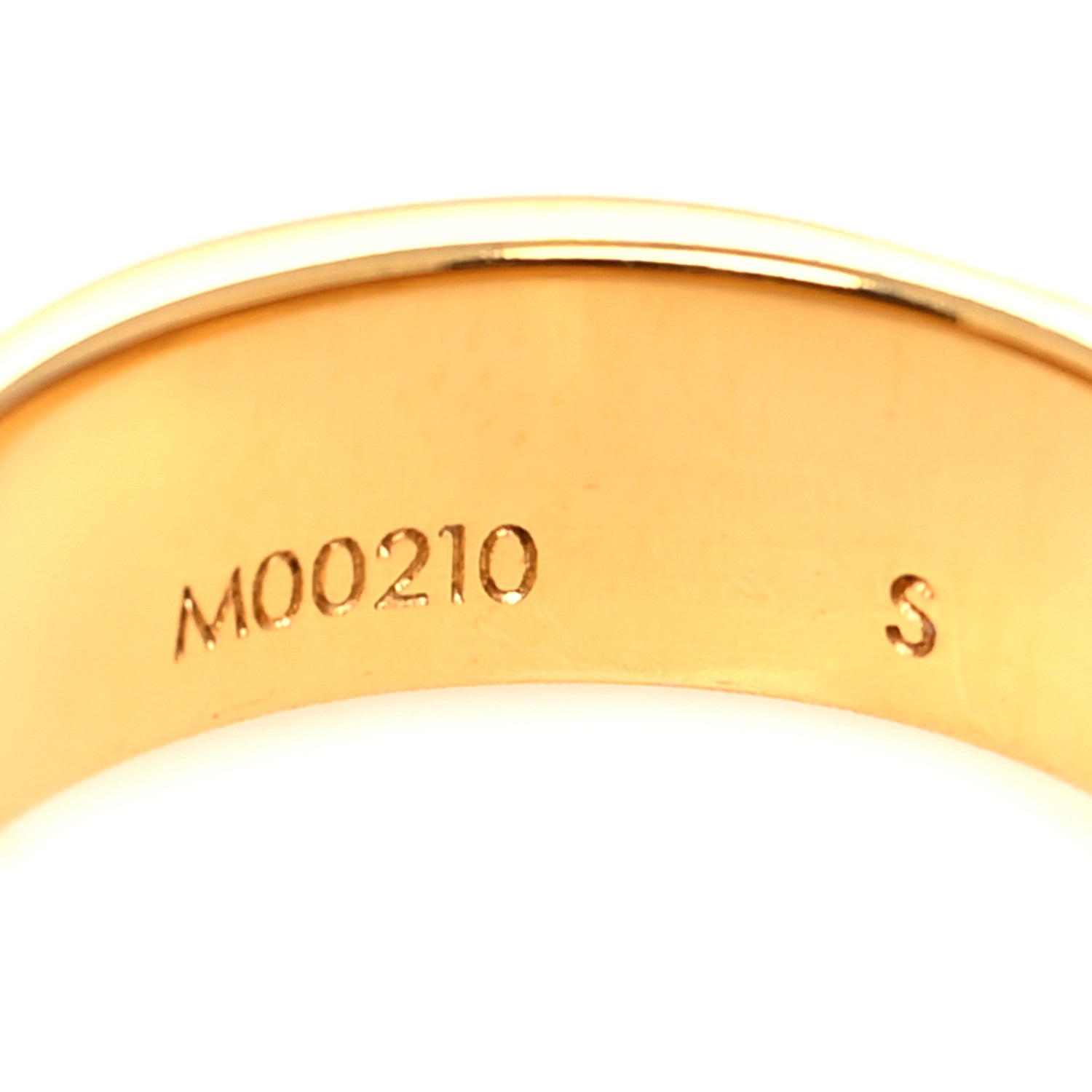 Louis Vuitton Brass Monogram Engraved Nanogram Ring S Gold 5 of 5