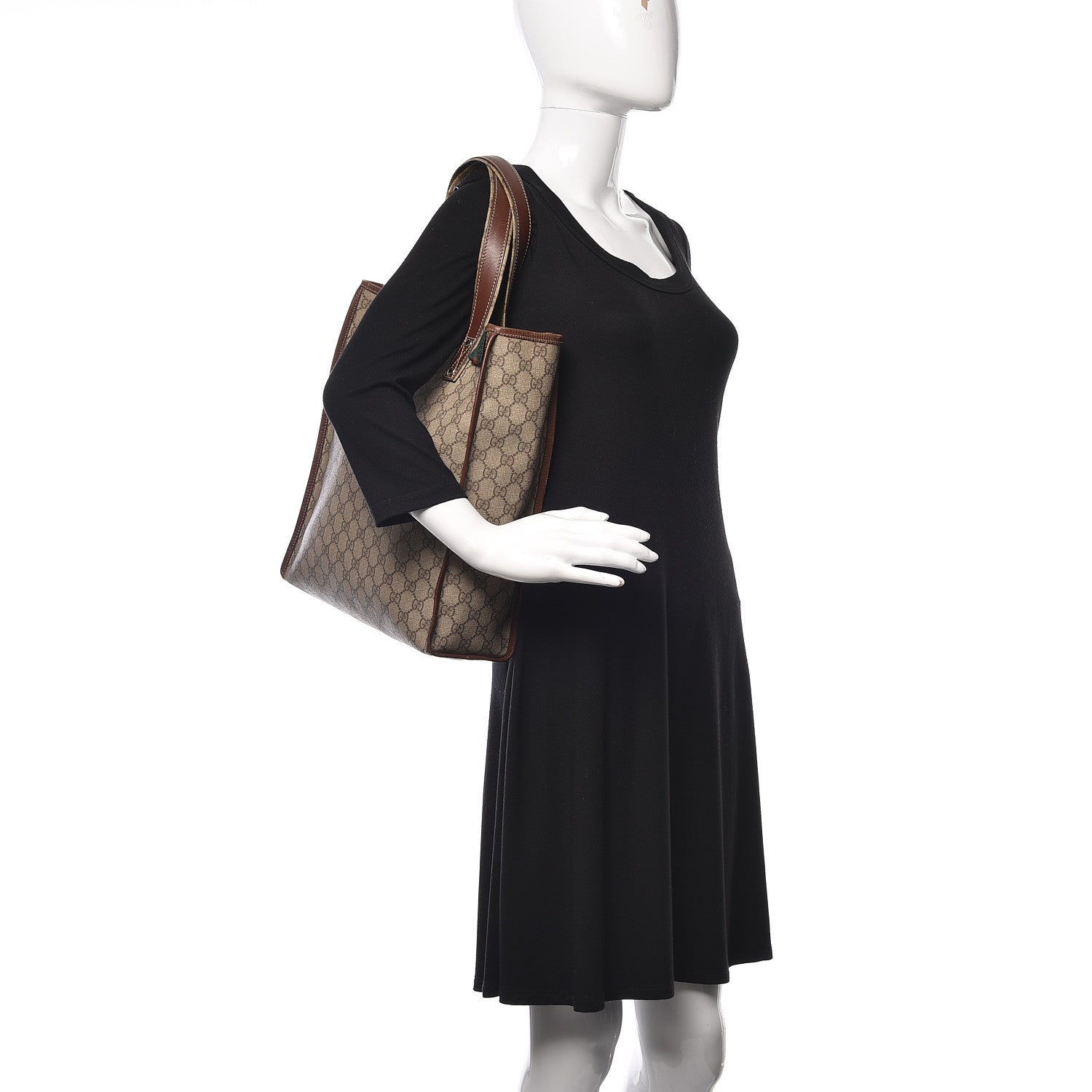 Gucci GG Plus Monogram Small Signature Web Loop Vertical Tote Light Brown 2 of 15