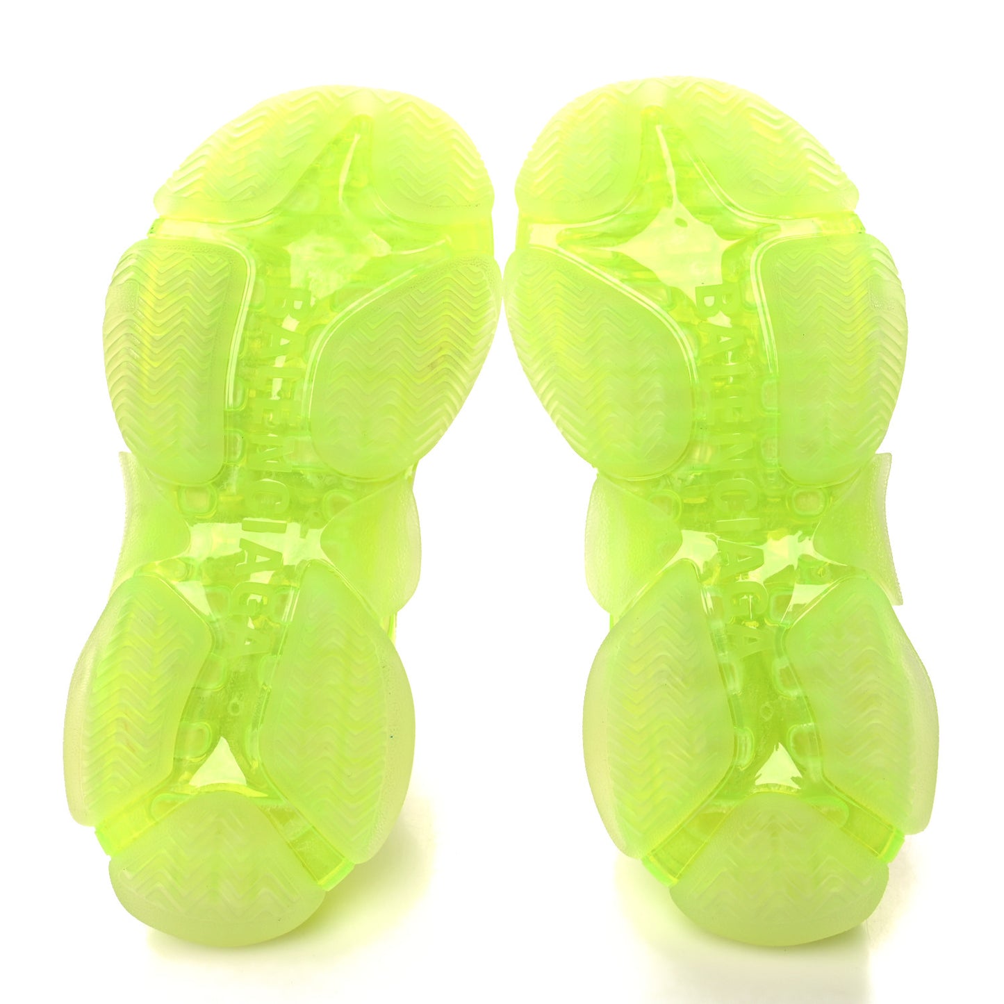 Fabric Mesh Clear Sole Fluo Womens Triple S Sneakers 35 White Fluo Yellow