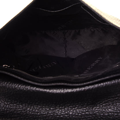 Burberry Heritage Grain Check Embossed Messenger Bag Black 4 of 5