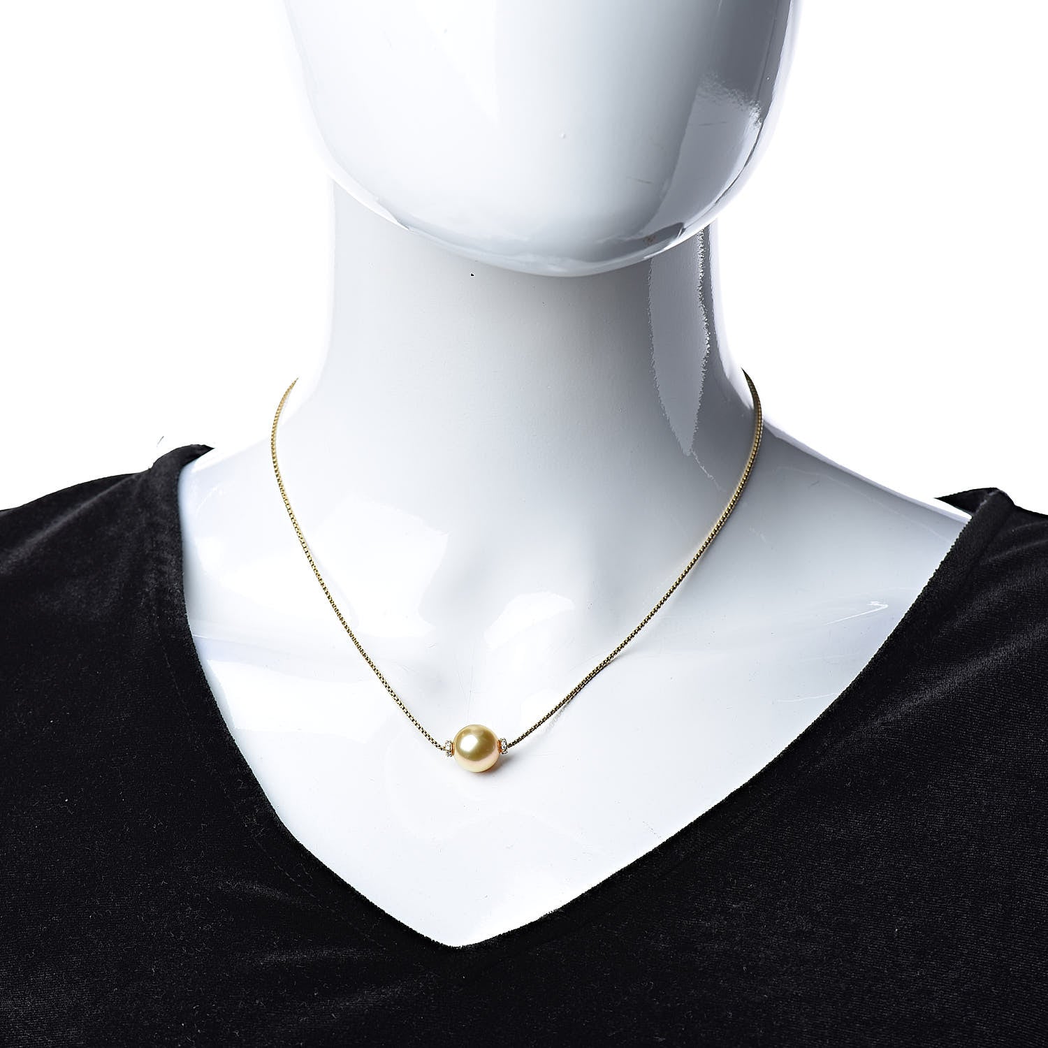 David Yurman 18K Yellow Gold South Sea Pearl Diamond Solari Single Station Necklace Yellow 2 of 5