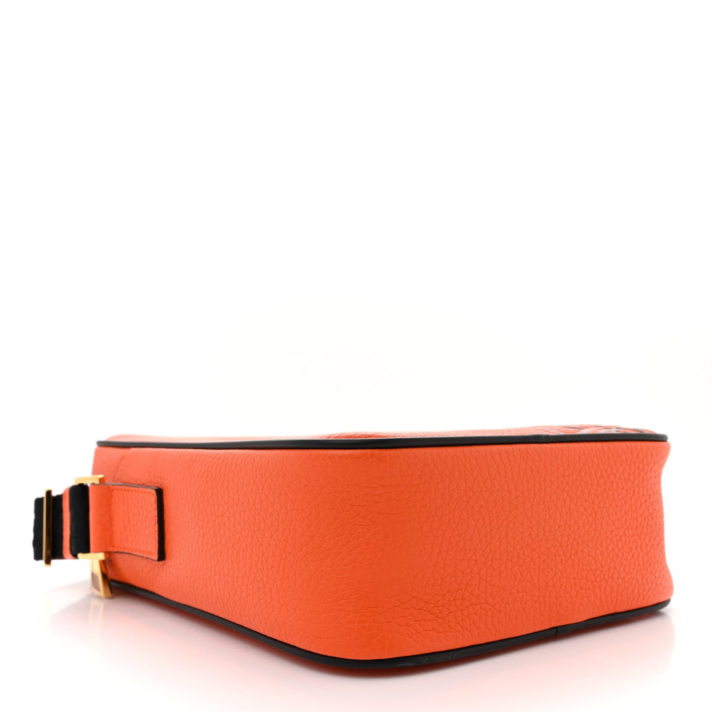 Grained Calfskin Messenger Bag Orange