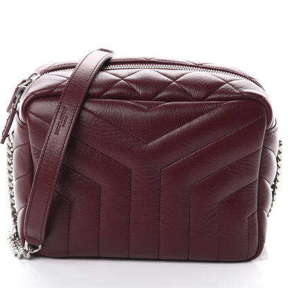 Saint Laurent Calfskin Y Quilted Monogram Small Loulou Bowling Bag Rouge Legion 6 of 8