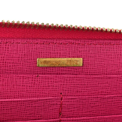 Fendi Zucca Spalmati Vitello Elite Zip Around Wallet Tobacco Ciclamino 6 of 8