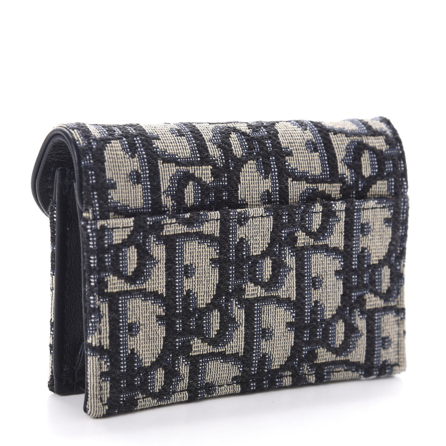 Oblique Saddle Card Holder Blue