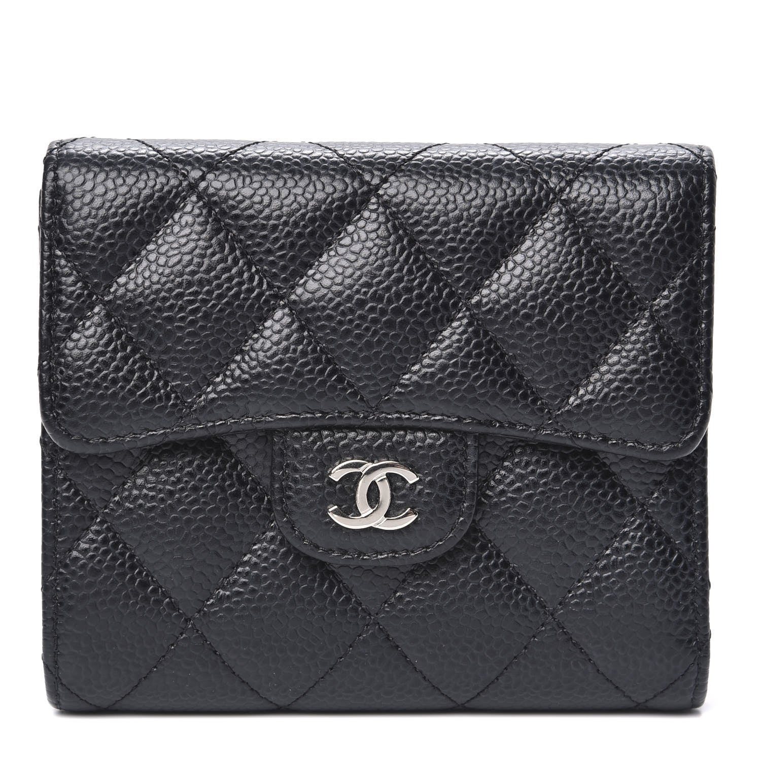 Chanel Caviar Quilted Compact Flap Wallet Black 1 of 9