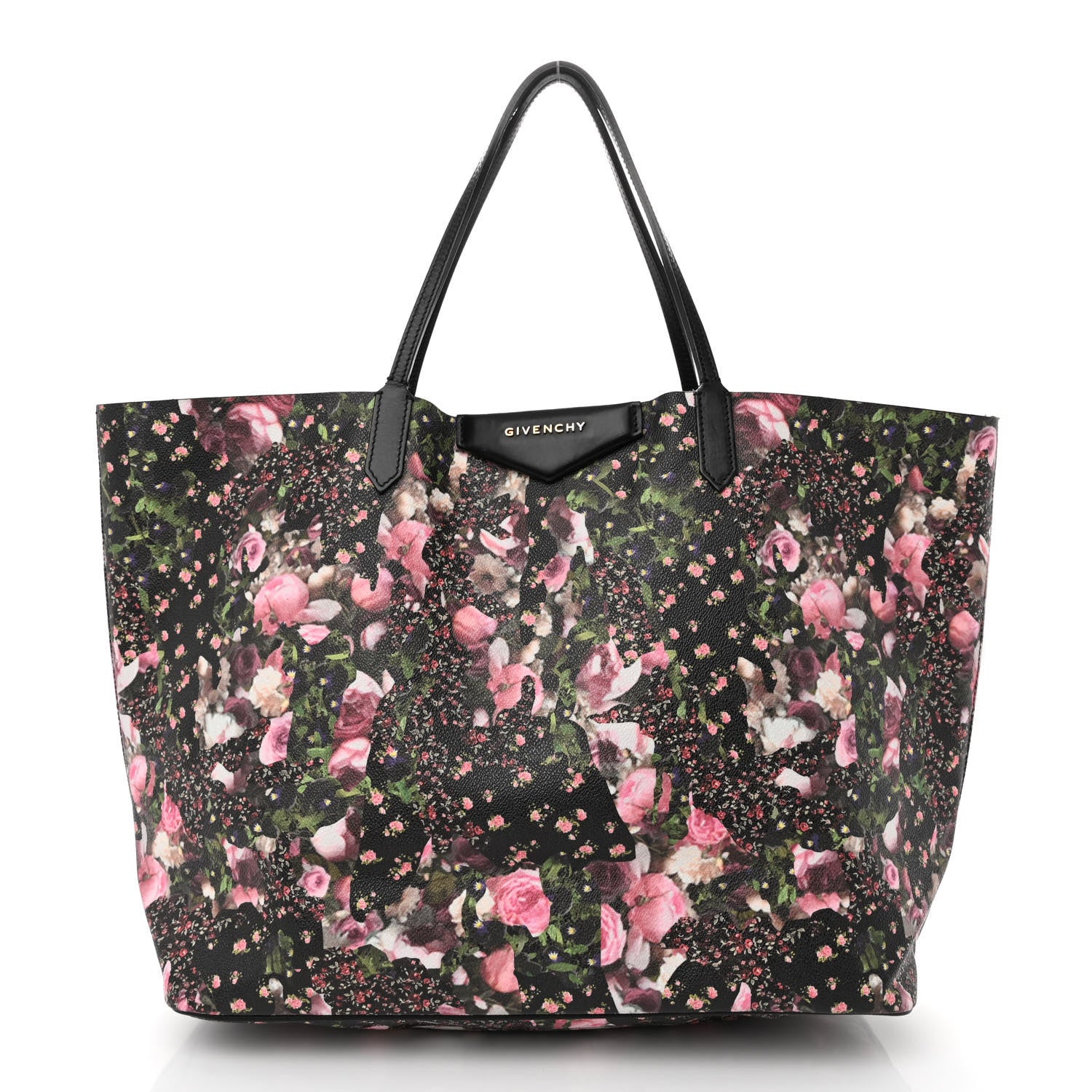 Givenchy Textured Coated Canvas Roses Camouflage Print Large Antigona Tote Black 3 of 13