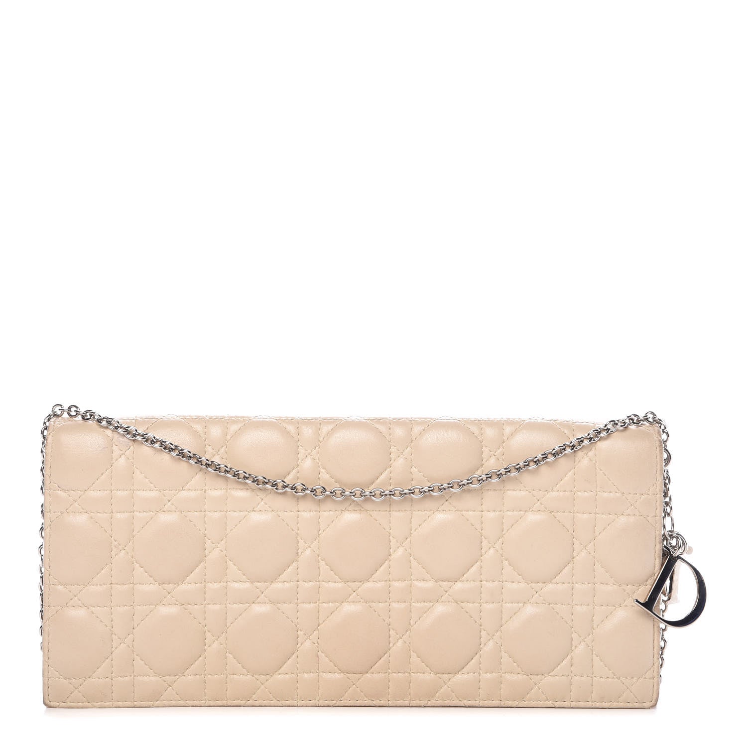 Christian Dior Lambskin Cannage Lady Dior Convertible Clutch Ivory 1 of 16
