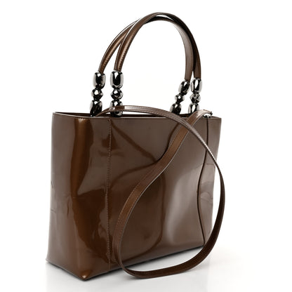 Christian Dior Patent Small Malice Tote Brown 3 of 10