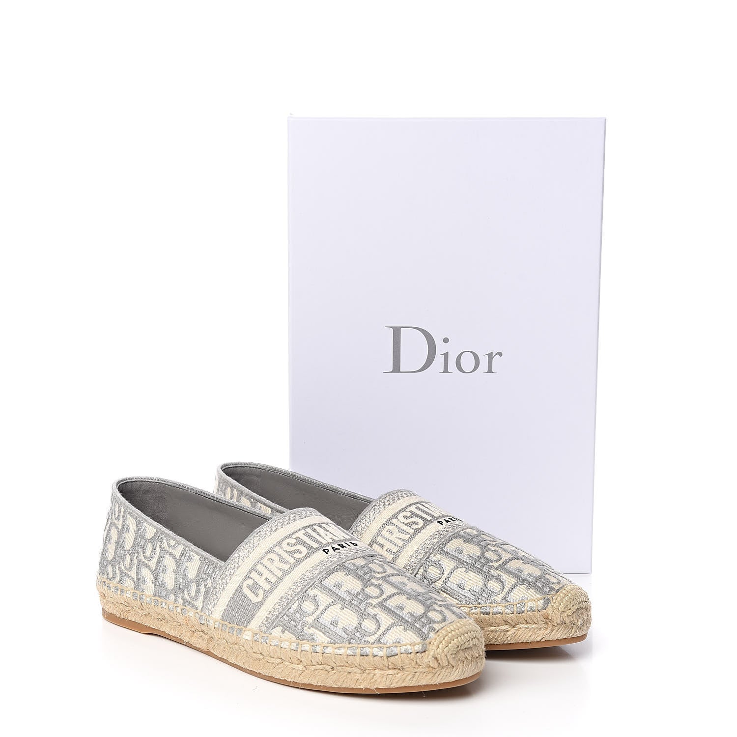 Christian Dior Oblique Embroidered Granville 15mm Espadrilles 41 Grey Stone 9 of 9