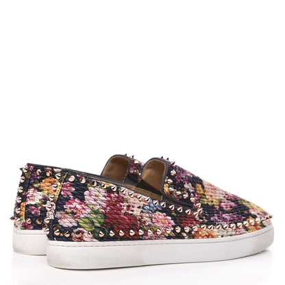 Christian Louboutin Tissu Baigneause Spikes Womens Pik Boat Flat Sneaker 40 Multicolor Rame 4 of 9