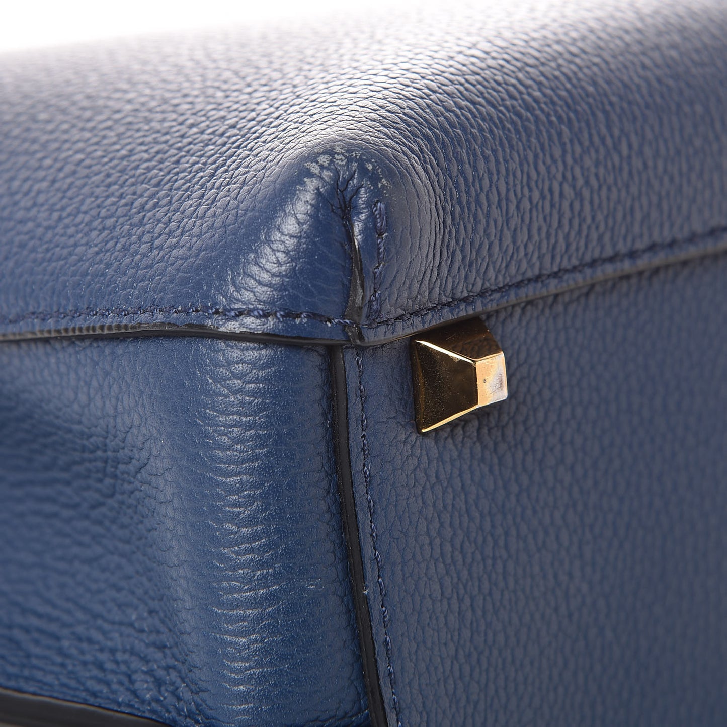 Grained Calfskin Medium Milla Tote Navy