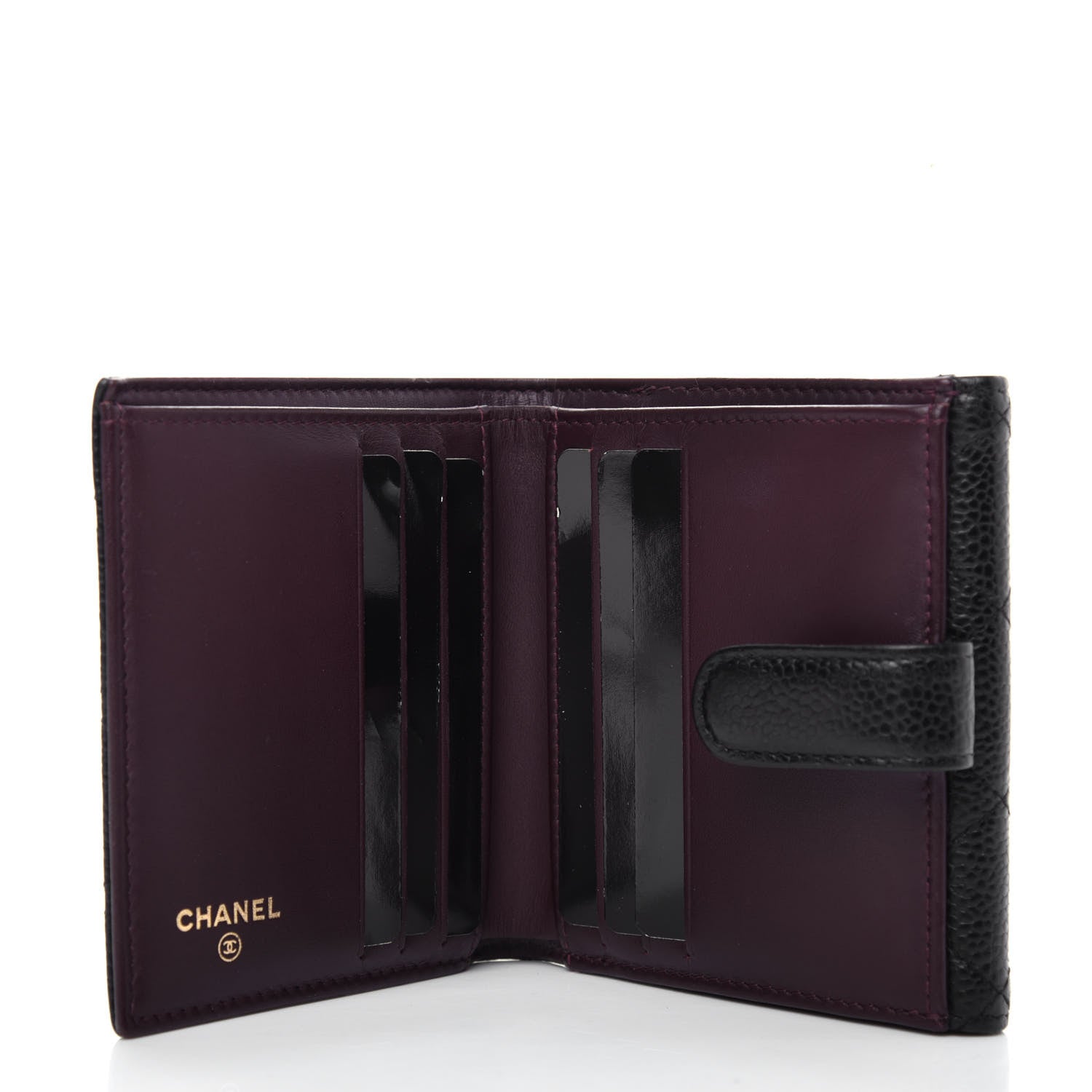 Chanel Caviar Quilted Compact French Flap Wallet Black 6 of 9